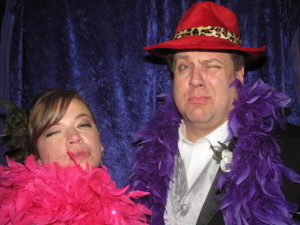 Bride and Groom in Photo Booth Image