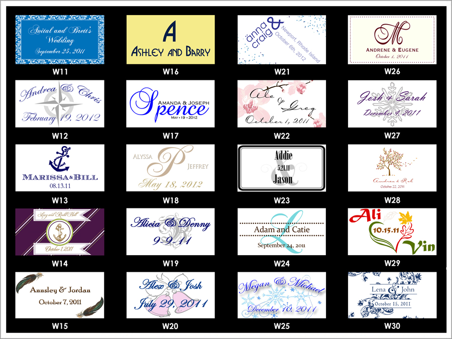 Wedding Logos Sample Page